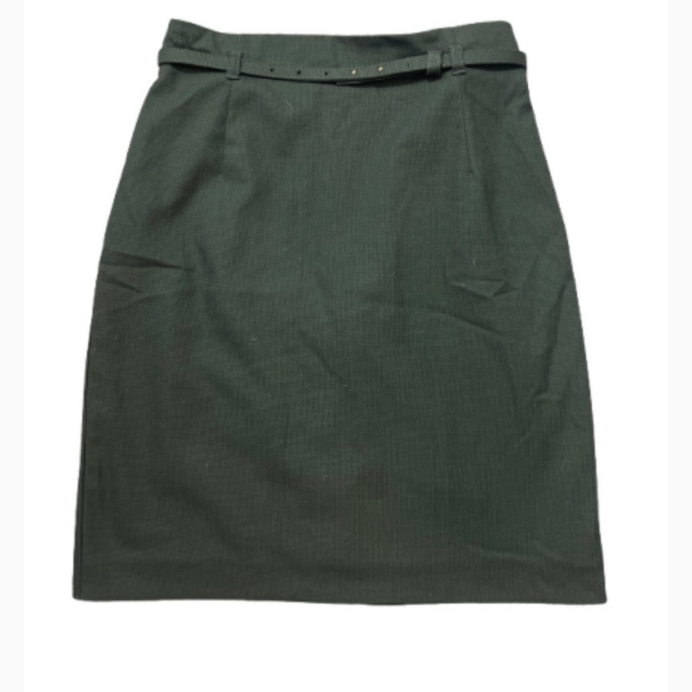 H&M Forest Green Removable Belted Pencil Skirt